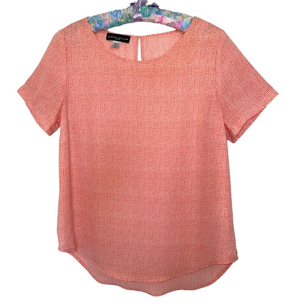 Simply Styled by Sears Vintage Peach RECYCLED Hi-Low Blouse Top size Medium